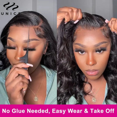 Pre Plucked Lace Front Wavy Body Wave Human Hair Wigs