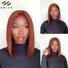 Pre Cut Lace Reddish Brown Pre Plucked Pre Bleached Short Bob Wig