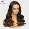 Ombre Brown Loose Wave Pre Cut Pre Bleached Lace Wig