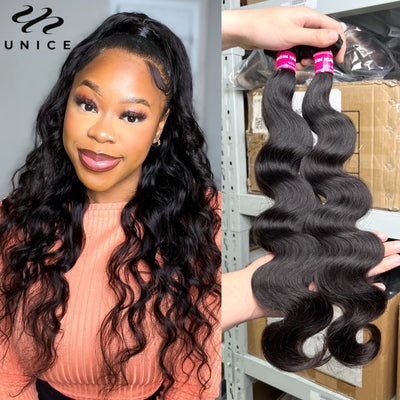 Body Wave Brazilian Virgin Hair Bundles Natural Color