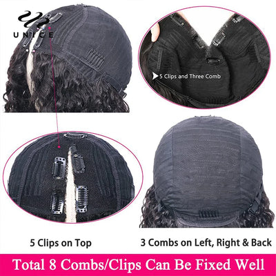 Kinky Curly V Part, Upgrade U Part Thin Natural Hair Wig