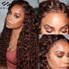 Water Wave Lace Frontal Wig 33B Dark Auburn Color