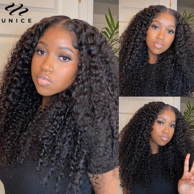 Pre Bleached Pre Cut Natural Afro Curly Human Hair Wig