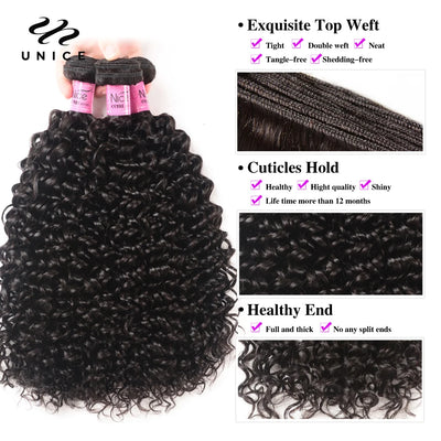 100% Curly Weave Human Hair Bundles Remy Hair