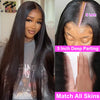 Beige Straight Lace Closure, Lace Front Pre Cut Pre Bleached Wig