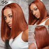 Pre Cut Lace Reddish Brown Pre Plucked Pre Bleached Short Bob Wig