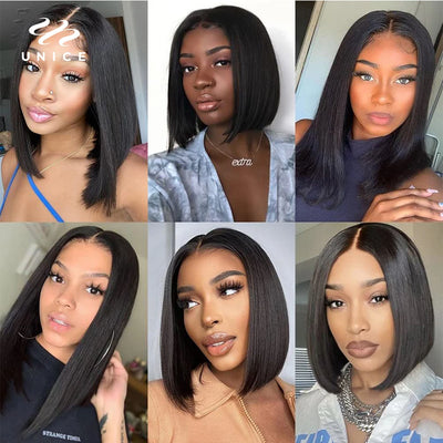 Blunt Cut Bob Lace Closure Short Bob Wigs