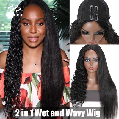 Wet and Wavy Deep Wave V Part Human Hair Wig