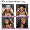 Balayage Body Wave Highlight Headband Wigs with Pre-attached Scarf