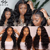 Pre Plucked Lace Front Wavy Body Wave Human Hair Wigs