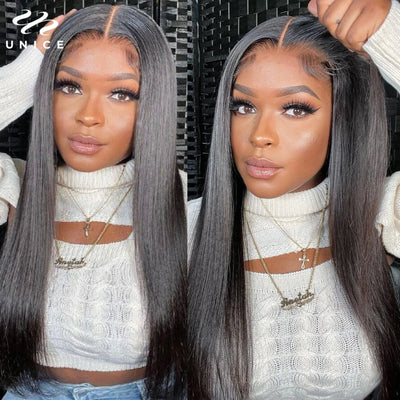 Beige Straight Lace Closure, Lace Front Pre Cut Pre Bleached Wig