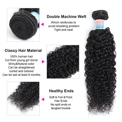 Malaysian Kinky Curly 100% Human Hair Weave Bundles