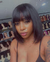 Straight Wig With Bangs Fringe Bob