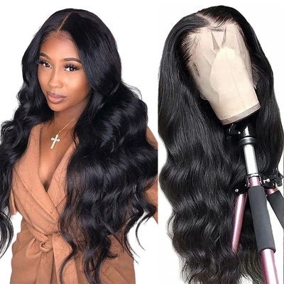 Transparent Body Wave Lace Front Wig Raw Wavy Human Hair Wigs