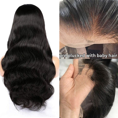 Transparent Body Wave Lace Front Wig Raw Wavy Human Hair Wigs